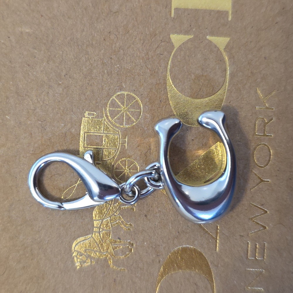 Coach Metallic Silver C Charm